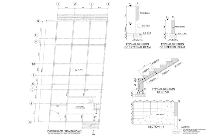 create structural drawing set for permit, foundation, roof, framing plan design