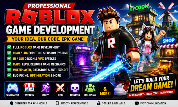 create roblox game developer roblox game scripter full game development vfx ui