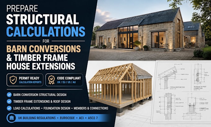 structural calculations for barn conversions and timber frame house extensions