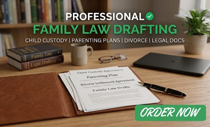 draft child custody agreement, parenting plan and family law documents