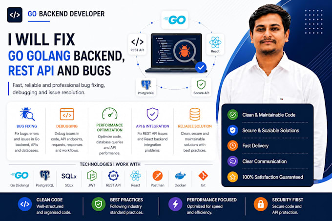 fix go golang backend, rest API and react bugs
