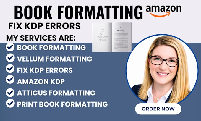 fix KDP errors, vellum book formatting, ingramspark interior design
