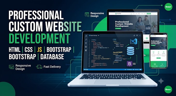 custom web development using html css and database