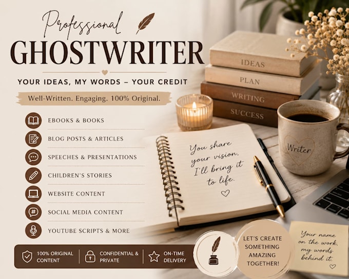 professionally ghostwrite original and high quality content