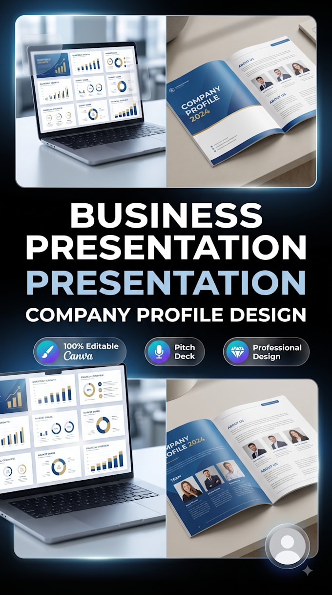 design a professional business presentation and pitch deck