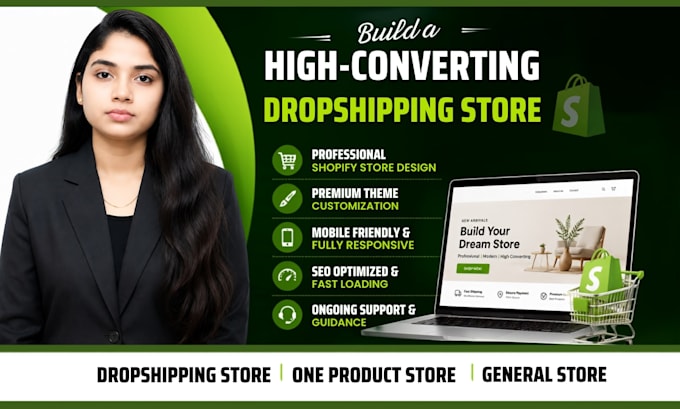 build a high converting shopify dropshipping store design or redesign