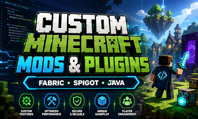 create custom minecraft fabric mods and spigot plugins