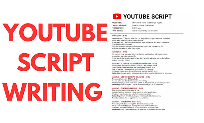 write high retention faceless youtube video scripts