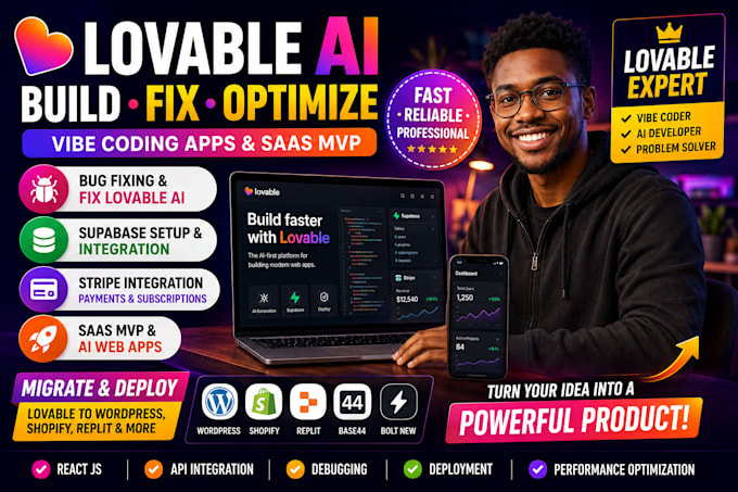 lovable ai, bug fix, fix vibe code, lovable to ios, fix ai website, base44,