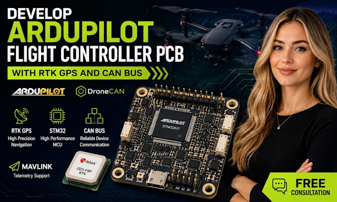 develop ardupilot flight controller pcb with rtk gps and can bus