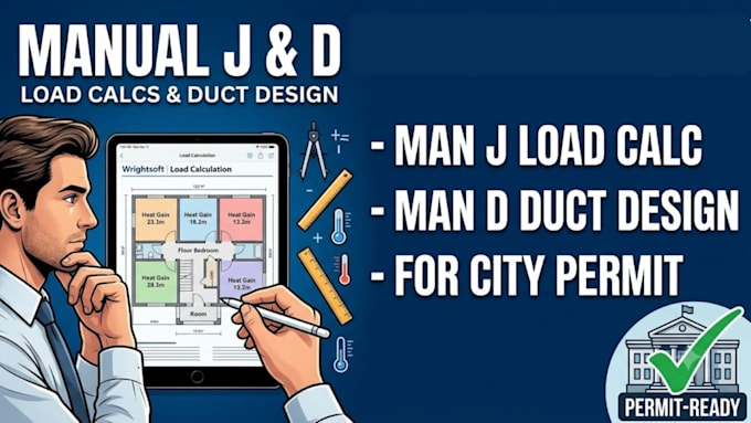 do manual j load calculation manual d duct design engineer report, city permit