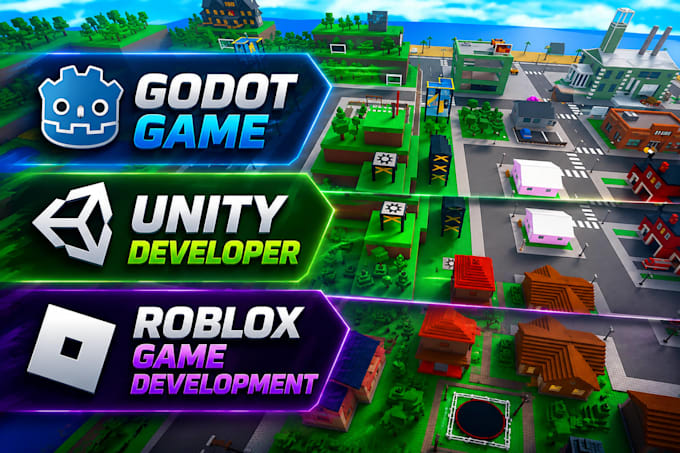 develop high quality 2d, 3d game in unity, godot engine, roblox game development