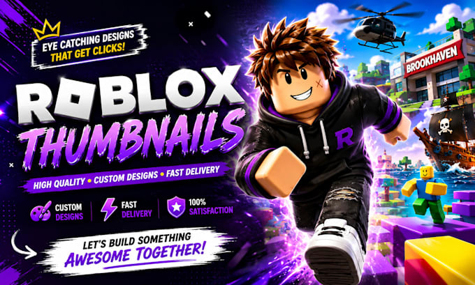 design professional roblox game thumbnail for youtube