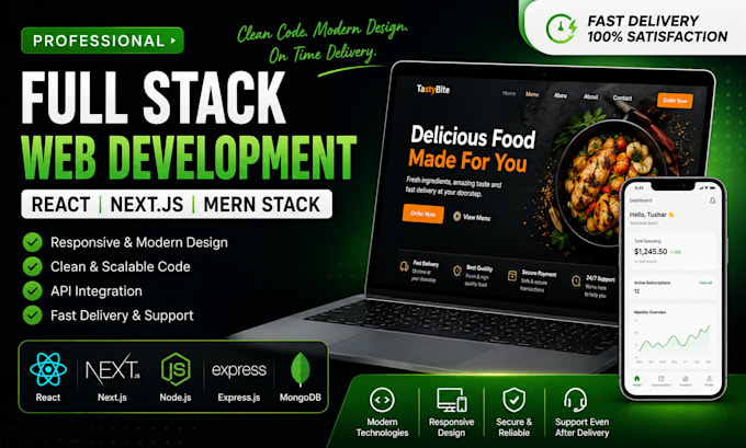build a modern responsive react mern stack website