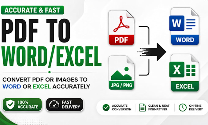 do pdf, image to excel or word conversion