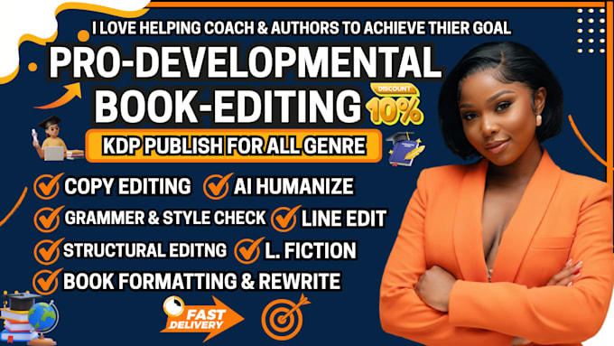 copy and line edit your book, provide a comprehensive developmental edit