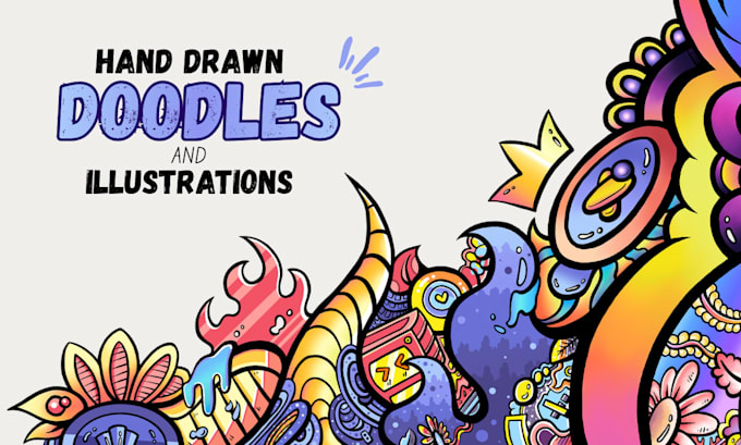 draw digital doodle illustrations for stickers and prints