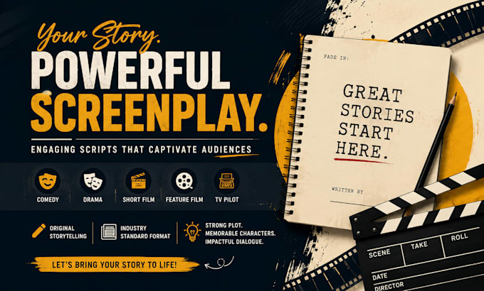 write engaging movie scripts, screenplays, feature films, comedy and drama