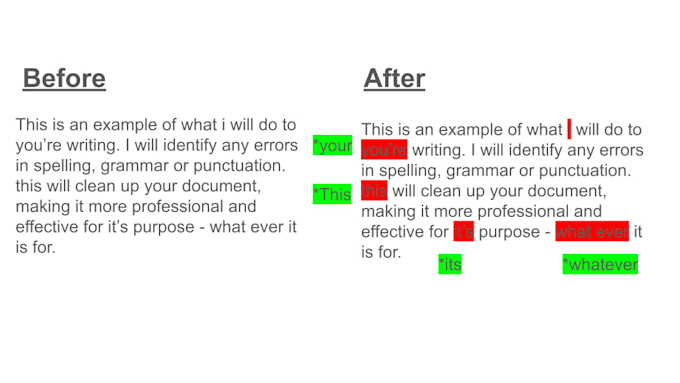 proofread any english writing