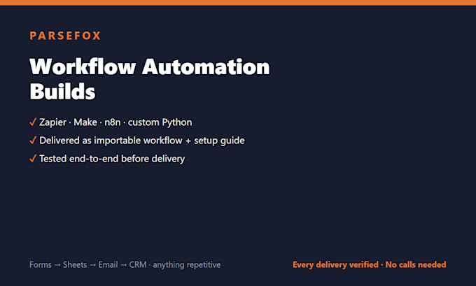 build a workflow automation with zapier, make, n8n or python