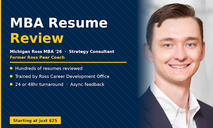 review and edit your resume for MBA admissions