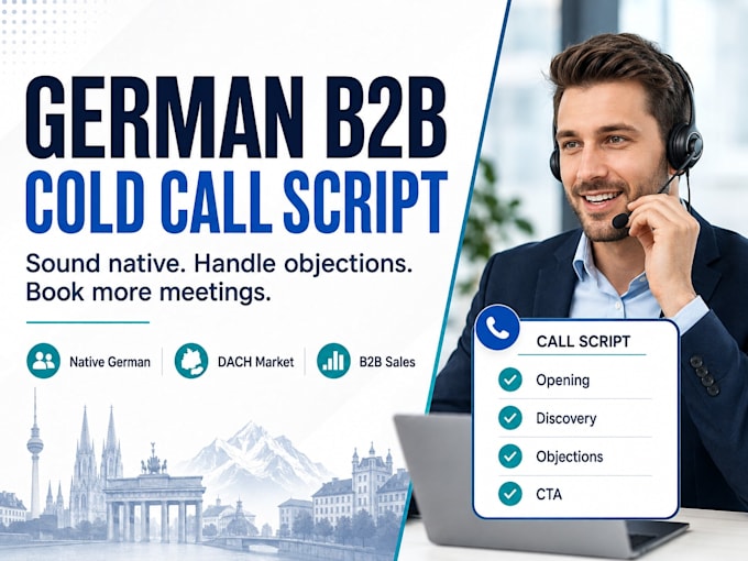write a native german b2b cold call script with objection handling