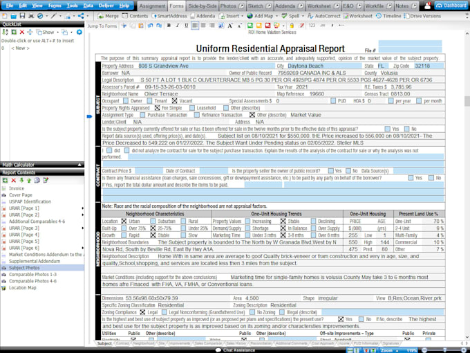 do appraisal reports and appraiser assistance