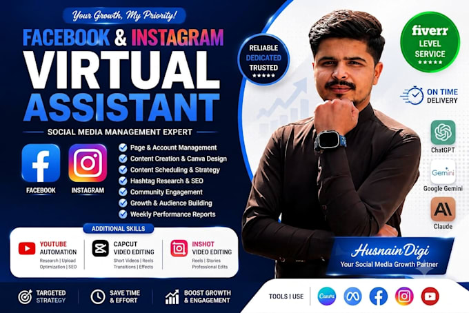 be your virtual assistant for facebook and instagram