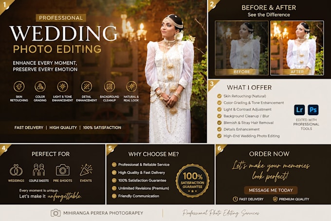 professionally edit wedding photos and retouch skin