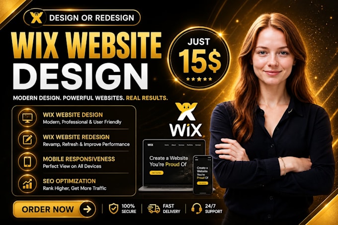 design build redesign wix studio website, develop velo code apis custom features