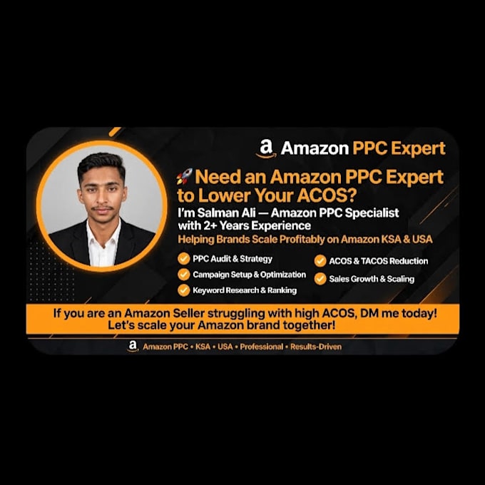 do amazon ppc campaign setup and optimization to reduce acos in ksa and USA