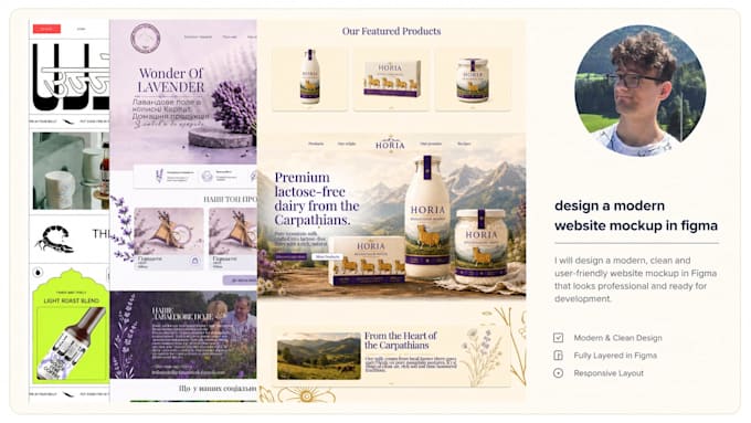 design a modern website mockup in figma