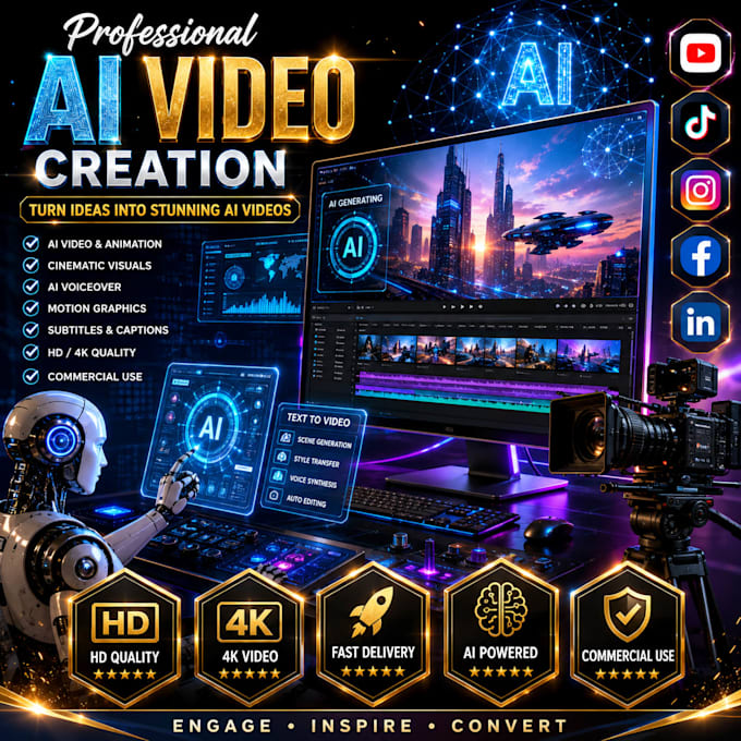 create professional ai video, ai animation, ai promo video