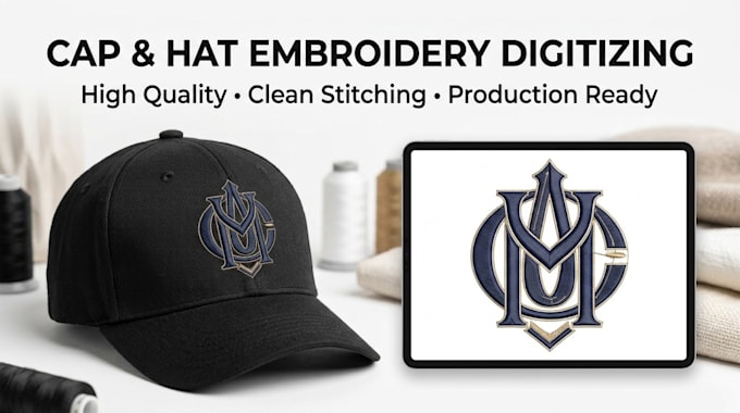 professional 3d puff embroidery digitizing for caps