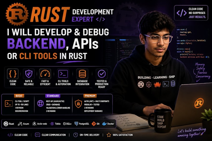 develop and debug backend services, apis, or cli tools in rust