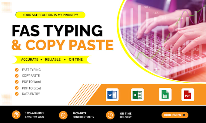 do fast typing, retype scanned documents and copy paste