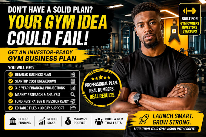 write a gym business plan with startup costs and projections