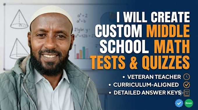 create custom middle school math tests and quizzes