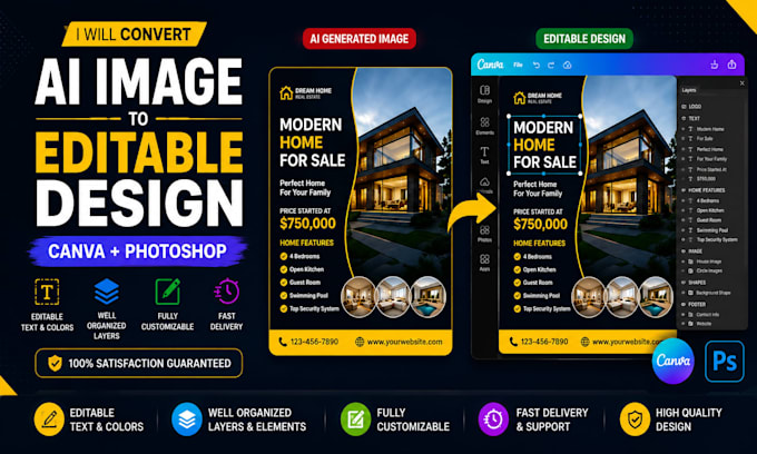 convert ai images into editable canva designs