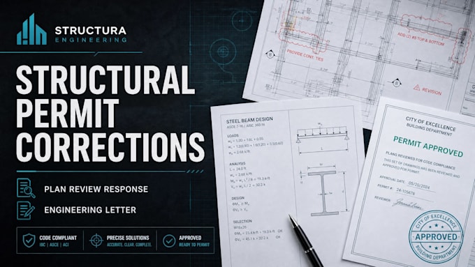 structural permit review comments response, corrections and engineering report