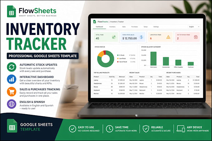 create a professional inventory tracker in google sheets