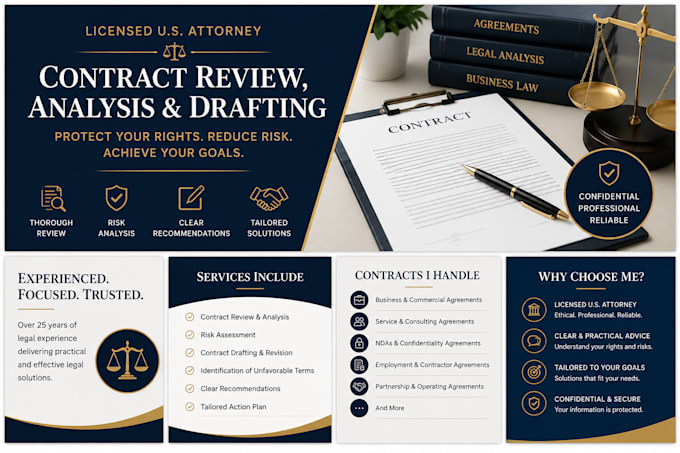 review, analyze, and draft legal contracts