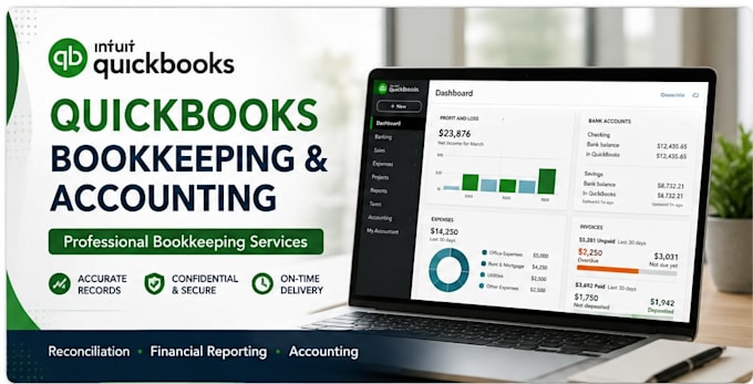 professional quickbooks bookkeeping, accounting  reporting