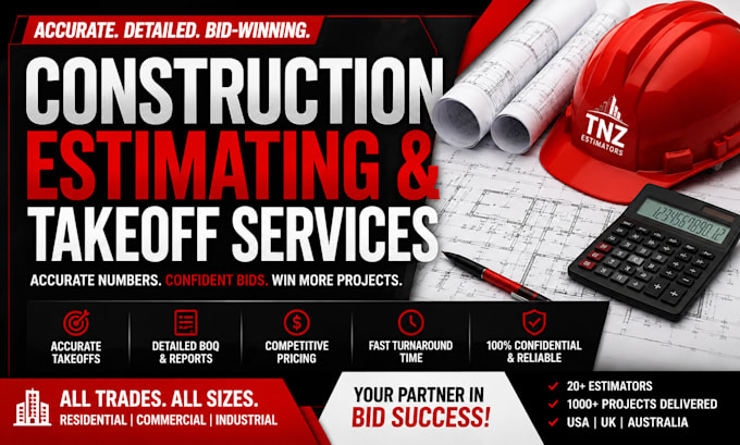 do construction estimating, quantity takeoff and material takeoff