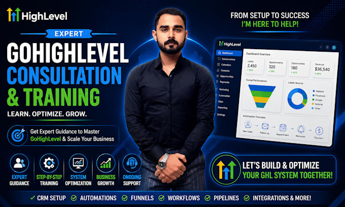 provide gohighlevel consultation, training and CRM setup