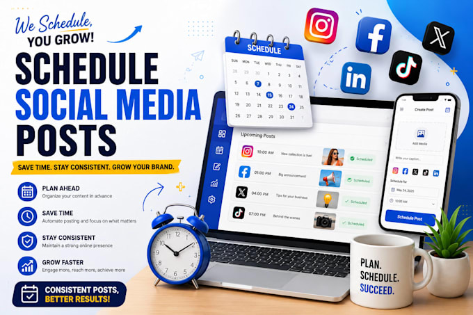 schedule social media post via buffer,hootsuite, metricool and publer