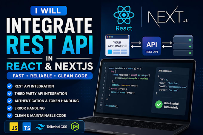 integrate rest API in react nextjs web applications