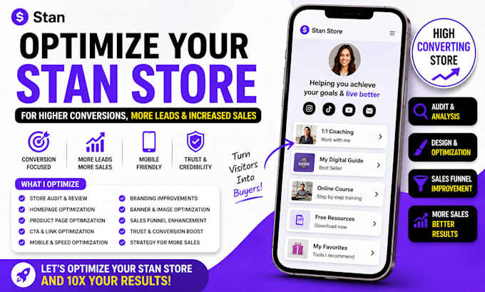 optimize your stan store for higher conversions, more leads, and increase
