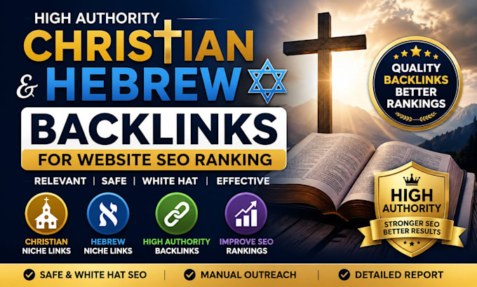 build high authority christian and hebrew backlinks   for website SEO