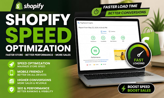 optimize your shopify store speed, performance, mobile speed and page load time